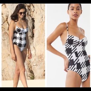 EUC Onia Isabella Houndstooth One Piece Swimsuit